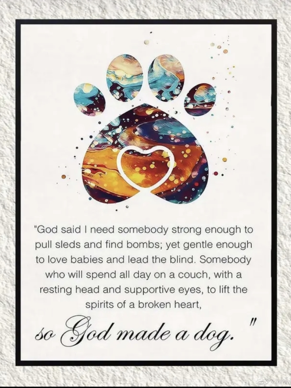 Paws Around The World | “God Made a Dog” Dog Lover Frameless Canvas Art 🐾